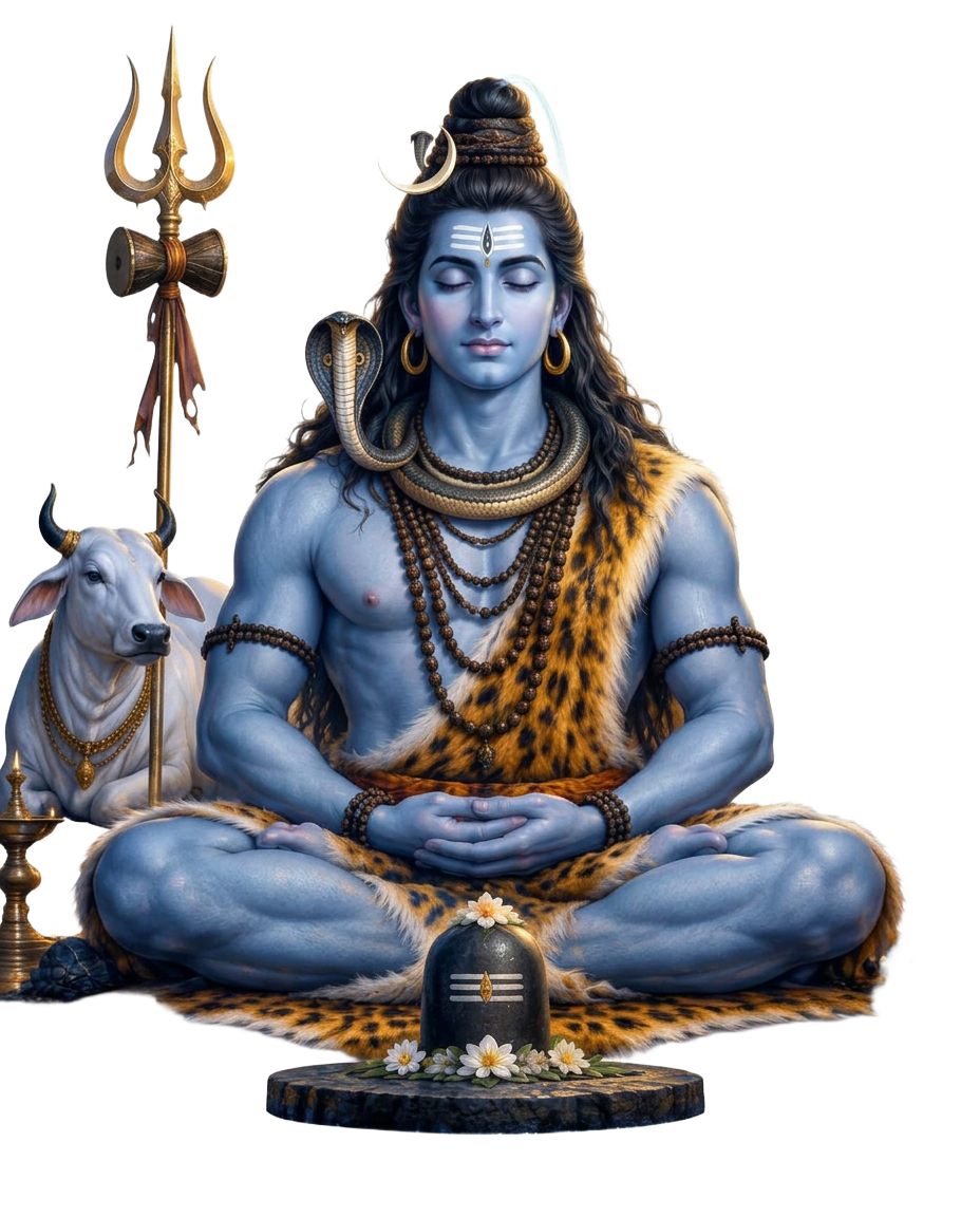 Peaceful cutout of Lord Shiva meditating